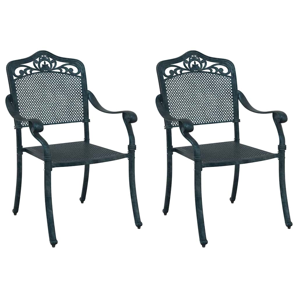 Καρέκλα Κήπου 2 pcs Πράσινο 64 x 62 x 93 εκ. Αλουμίνιο