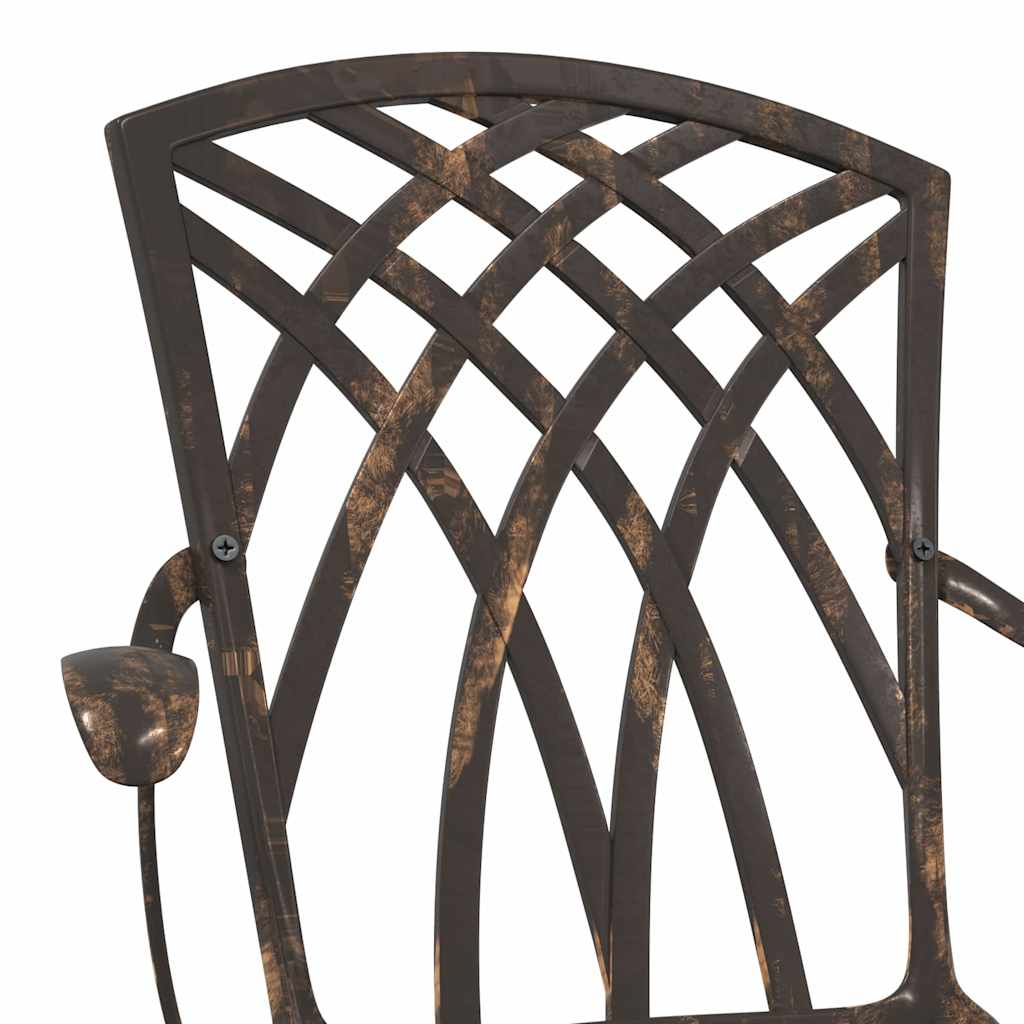 Καρέκλα Κήπου 2 pcs Μπρονζέ 53 x 51 x 88,5 εκ. Αλουμίνιο