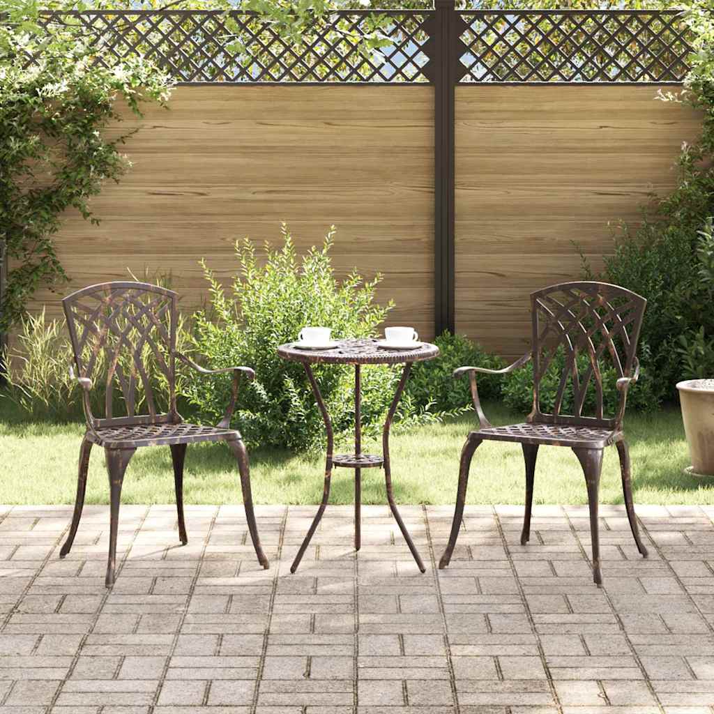 Καρέκλα Κήπου 2 pcs Μπρονζέ 53 x 51 x 88,5 εκ. Αλουμίνιο