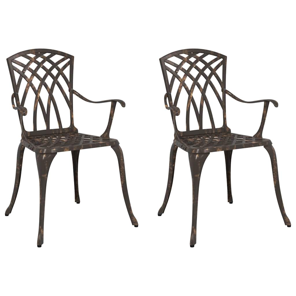 Καρέκλα Κήπου 2 pcs Μπρονζέ 53 x 51 x 88,5 εκ. Αλουμίνιο