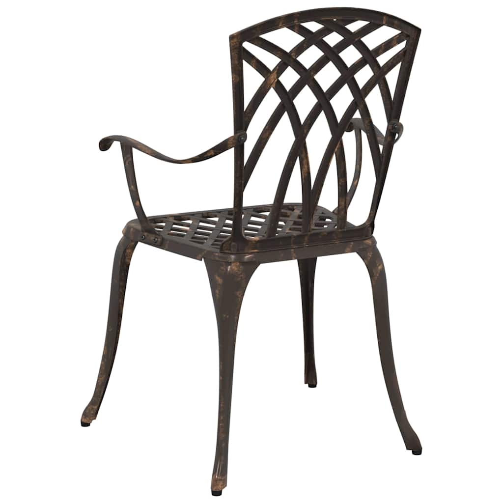 Καρέκλα Κήπου 2 pcs Μπρονζέ 53 x 51 x 88,5 εκ. Αλουμίνιο