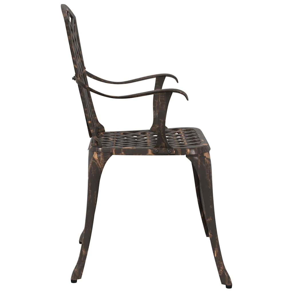 Καρέκλα Κήπου 2 pcs Μπρονζέ 53 x 51 x 88,5 εκ. Αλουμίνιο
