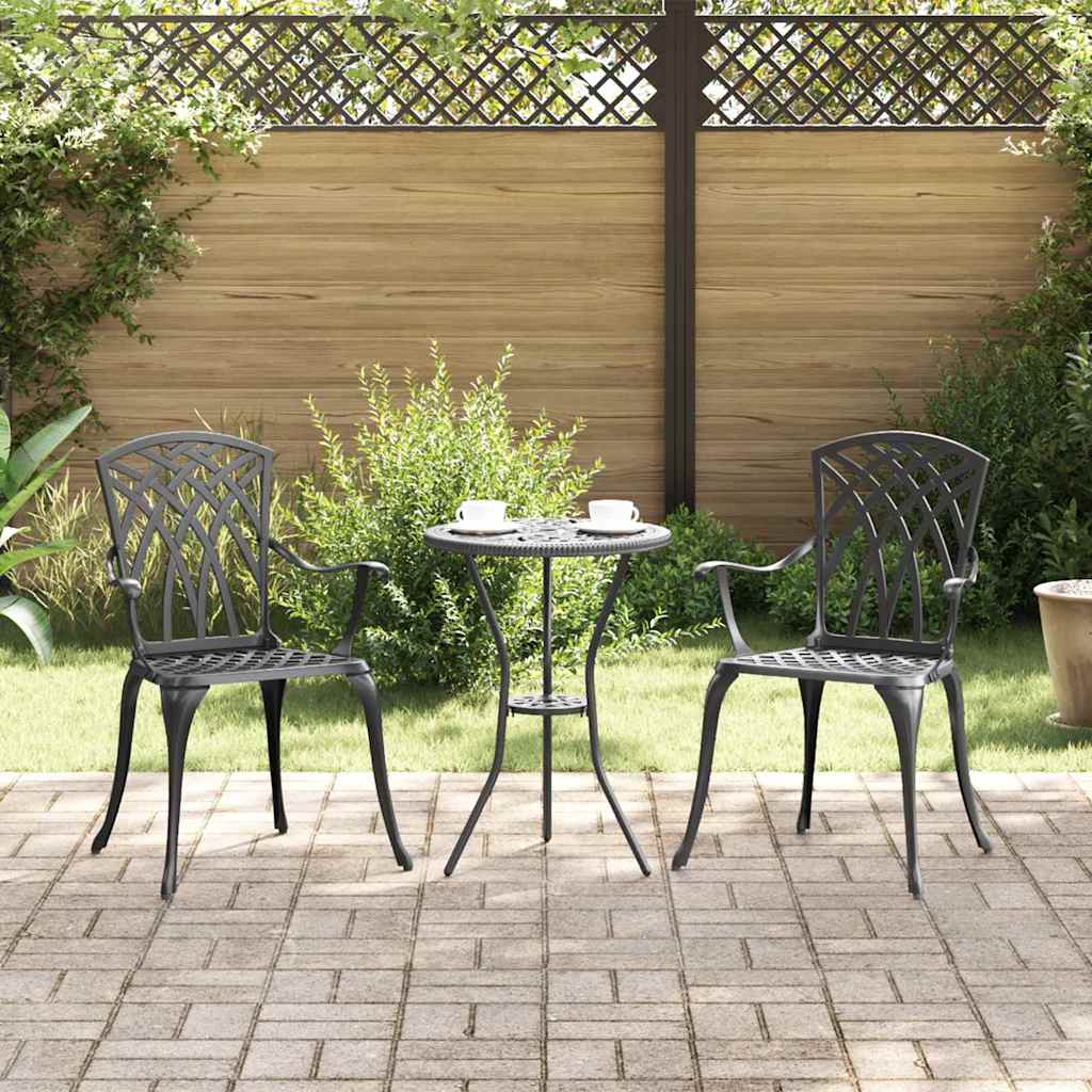 Καρέκλα Κήπου 2 pcs Μαύρο 53 x 51 x 88,5 εκ. Αλουμίνιο - Pakobazaar