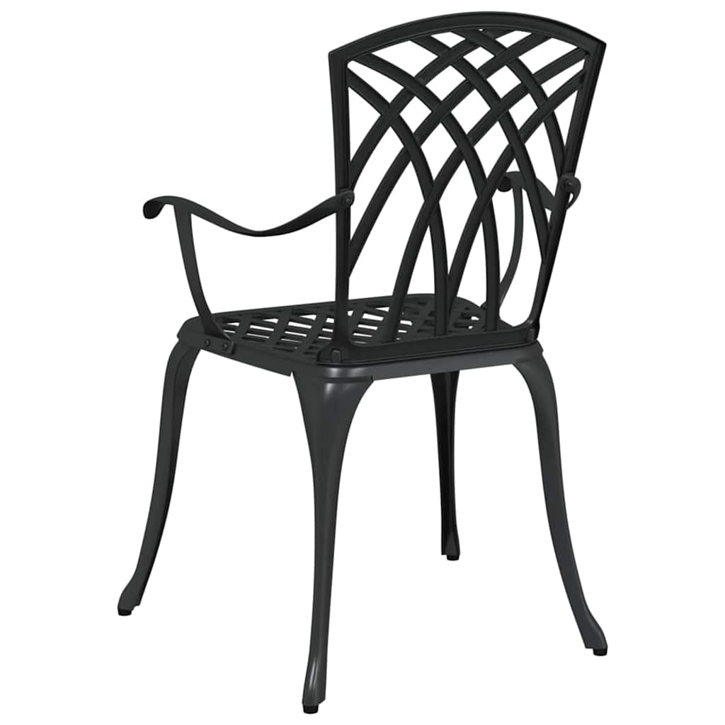 Καρέκλα Κήπου 2 pcs Μαύρο 53 x 51 x 88,5 εκ. Αλουμίνιο - Pakobazaar