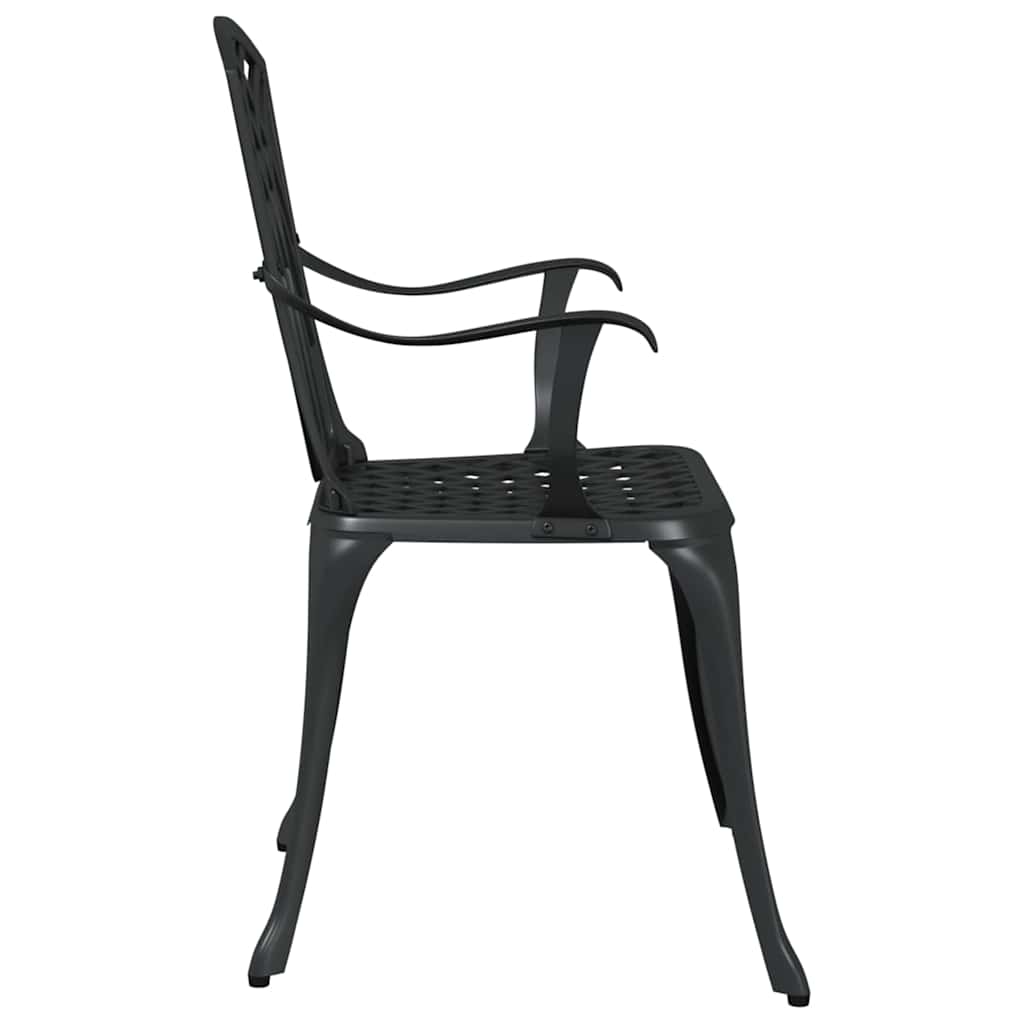 Καρέκλα Κήπου 2 pcs Μαύρο 53 x 51 x 88,5 εκ. Αλουμίνιο - Pakobazaar
