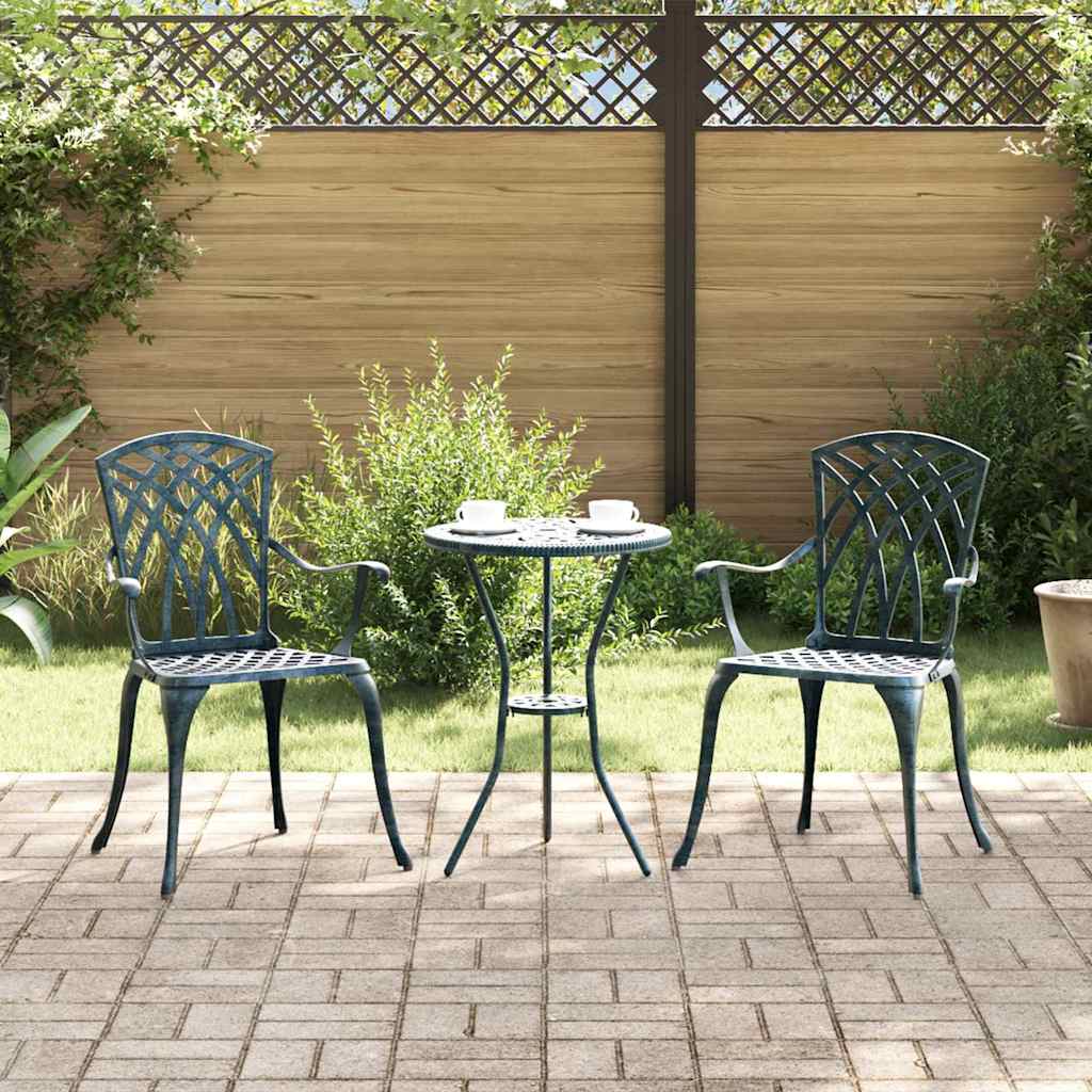 Καρέκλα Κήπου 2 pcs Πράσινο 53 x 51 x 88,5 εκ. Αλουμίνιο