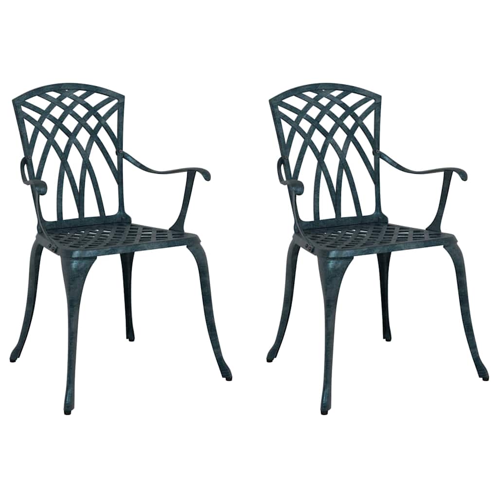 Καρέκλα Κήπου 2 pcs Πράσινο 53 x 51 x 88,5 εκ. Αλουμίνιο
