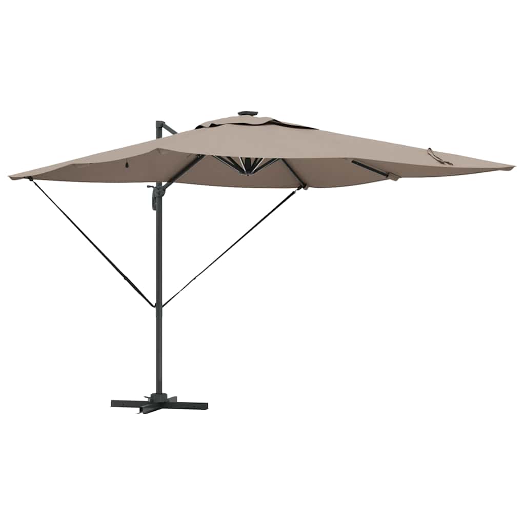 Ομπρέλα ηλίου με φώτα λωρίδας LED Taupe 286 x 284 x 270 εκ - Pakobazaar