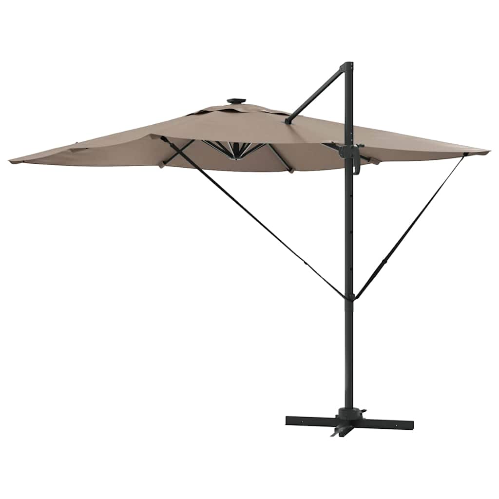 Ομπρέλα ηλίου με φώτα λωρίδας LED Taupe 286 x 284 x 270 εκ - Pakobazaar
