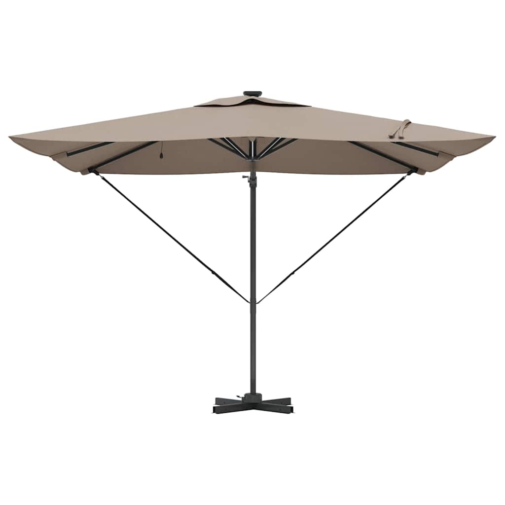 Ομπρέλα ηλίου με φώτα λωρίδας LED Taupe 286 x 284 x 270 εκ - Pakobazaar