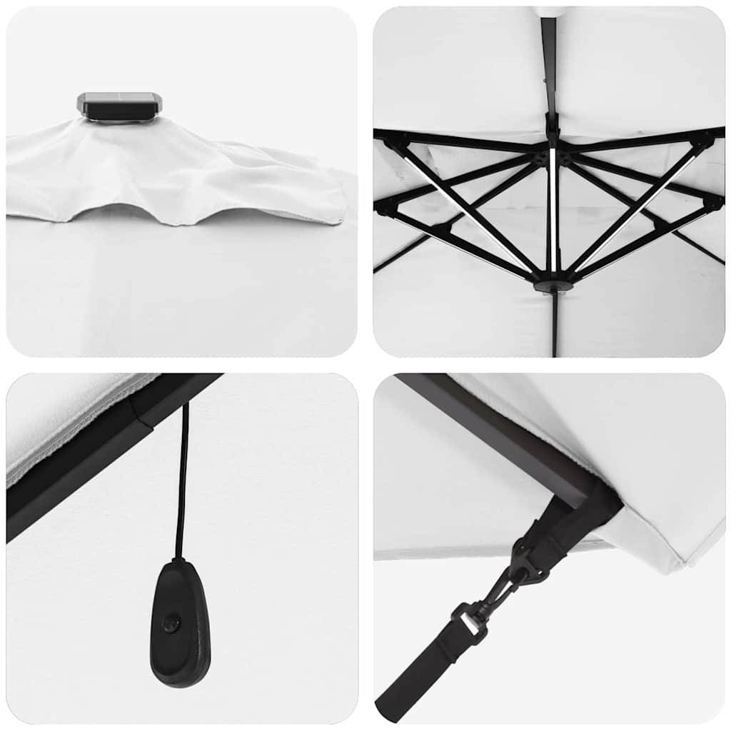 Ομπρέλα ηλίου με φώτα λωρίδας LED Άμμος 352 x 251 x 265 εκ. - Pakobazaar