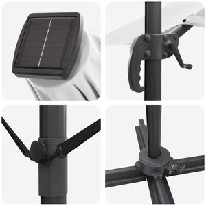 Ομπρέλα ηλίου με φώτα λωρίδας LED Άμμος 352 x 251 x 265 εκ. - Pakobazaar