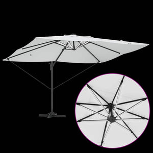 Ομπρέλα ηλίου με φώτα λωρίδας LED Άμμος 352 x 251 x 265 εκ. - Pakobazaar