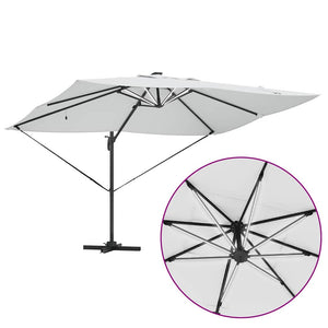 Ομπρέλα ηλίου με φώτα λωρίδας LED Άμμος 352 x 251 x 265 εκ. - Pakobazaar