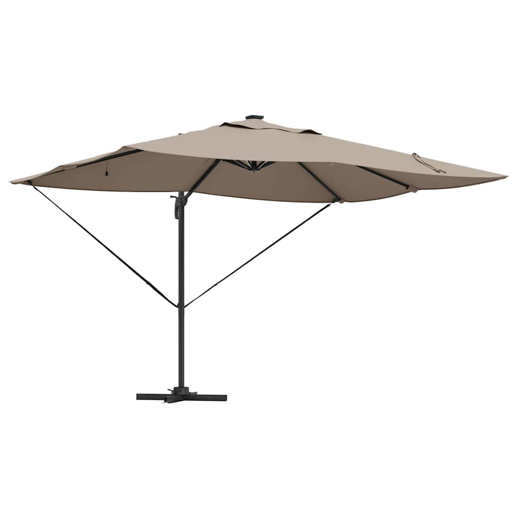 Ομπρέλα ηλίου με φώτα λωρίδας LED Taupe 352 x 251 x 265 εκ. - Pakobazaar