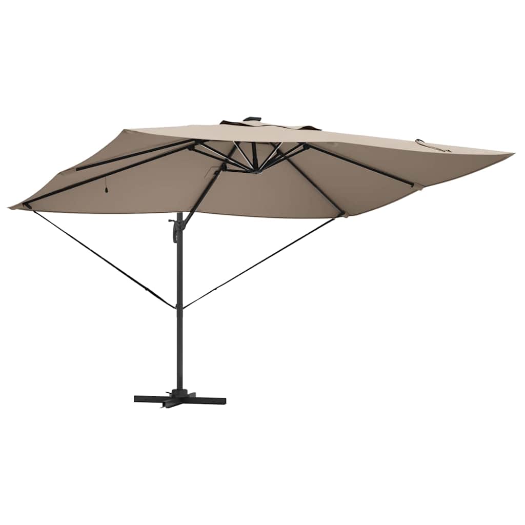 Ομπρέλα ηλίου με φώτα λωρίδας LED Taupe 352 x 251 x 265 εκ. - Pakobazaar