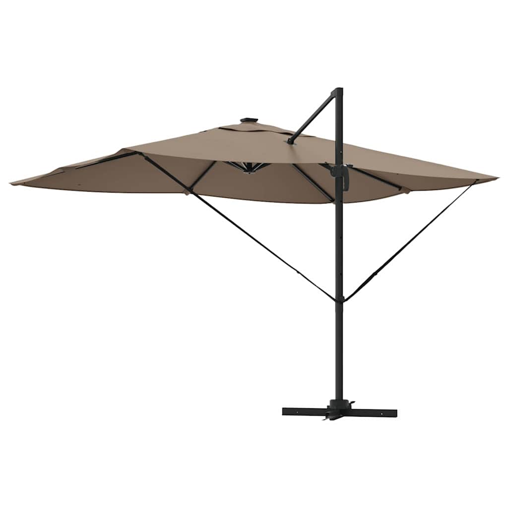 Ομπρέλα ηλίου με φώτα λωρίδας LED Taupe 352 x 251 x 265 εκ. - Pakobazaar