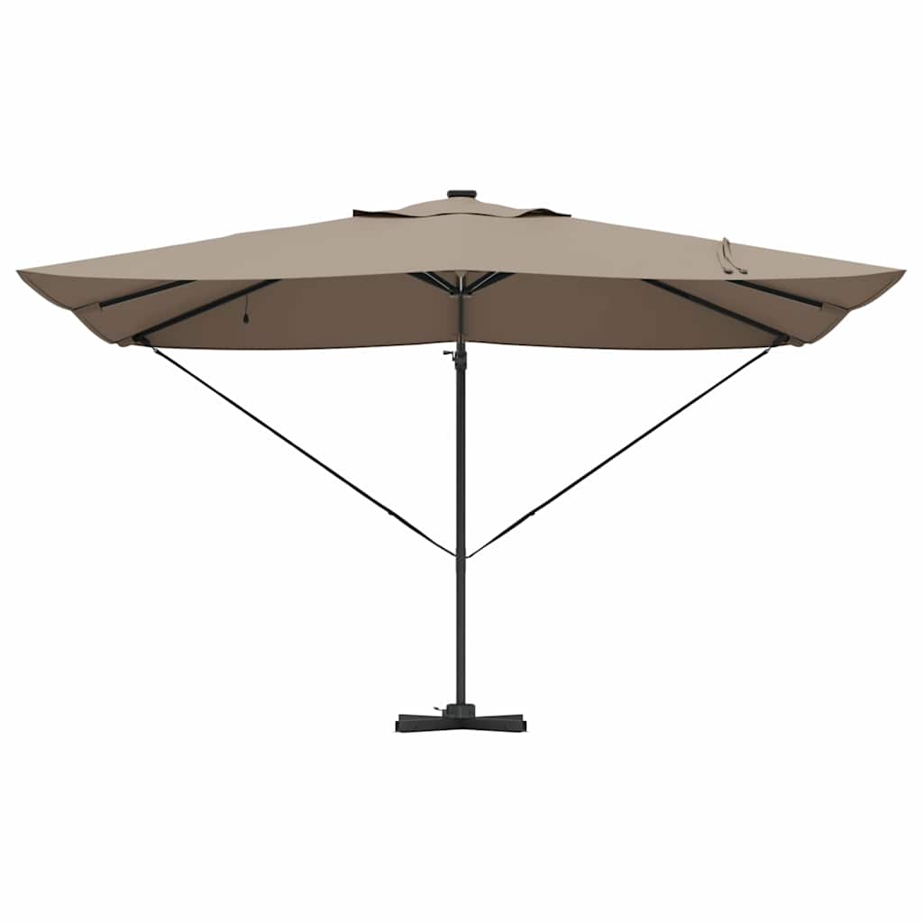 Ομπρέλα ηλίου με φώτα λωρίδας LED Taupe 352 x 251 x 265 εκ. - Pakobazaar