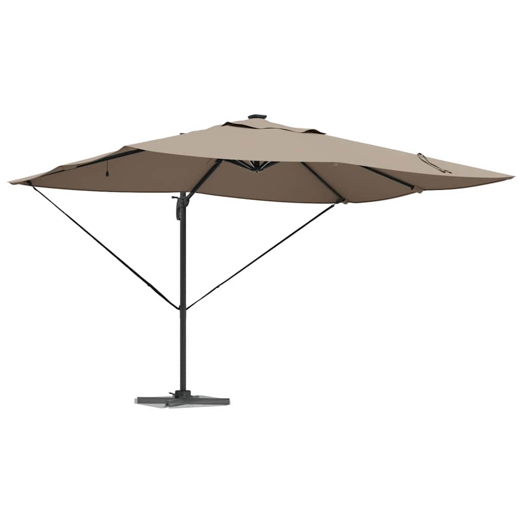 Ομπρέλα ηλίου με φώτα λωρίδας LED Taupe 352 x 251 x 265 εκ. - Pakobazaar