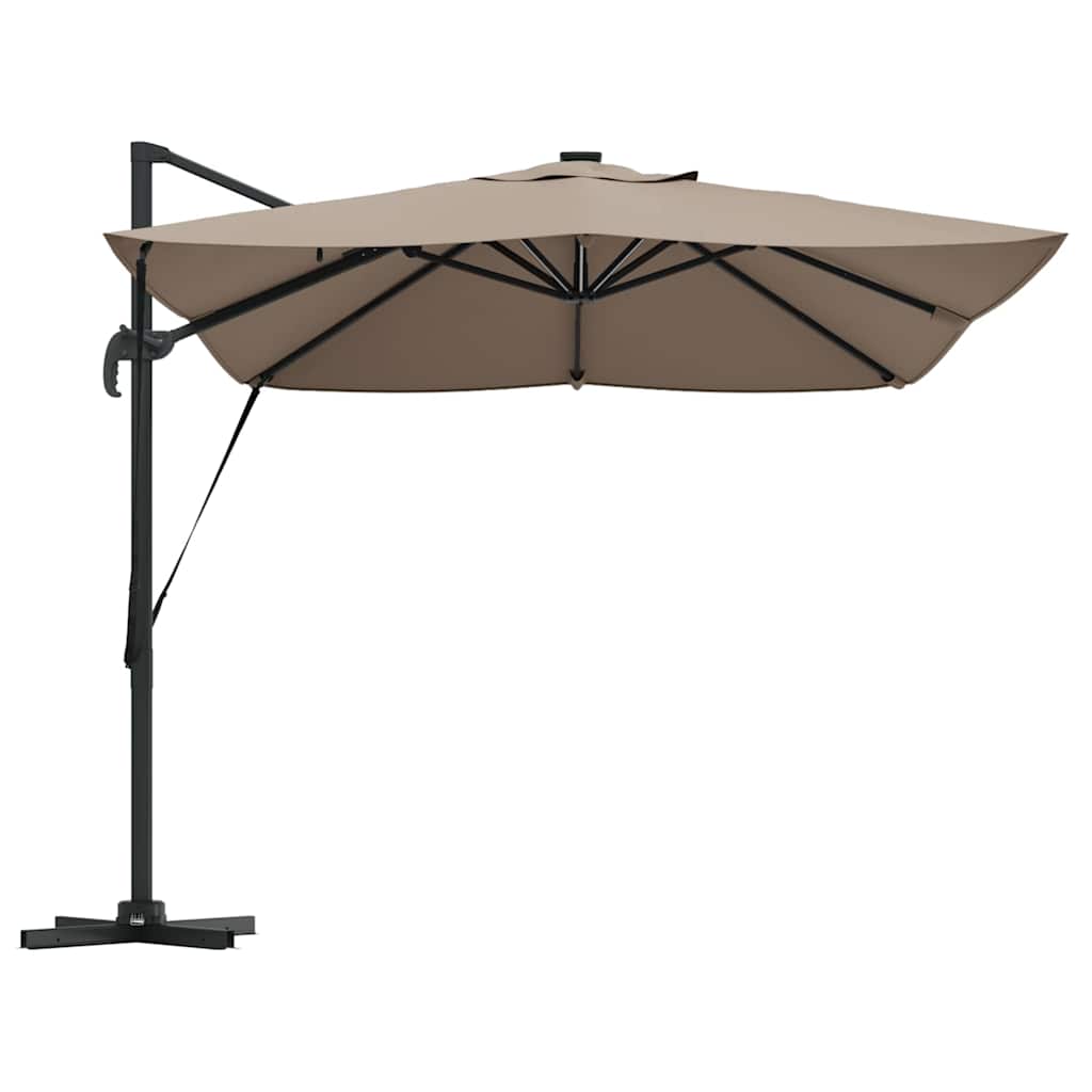 Ομπρέλα ηλίου με φώτα λωρίδας LED Taupe 352 x 251 x 265 εκ. - Pakobazaar
