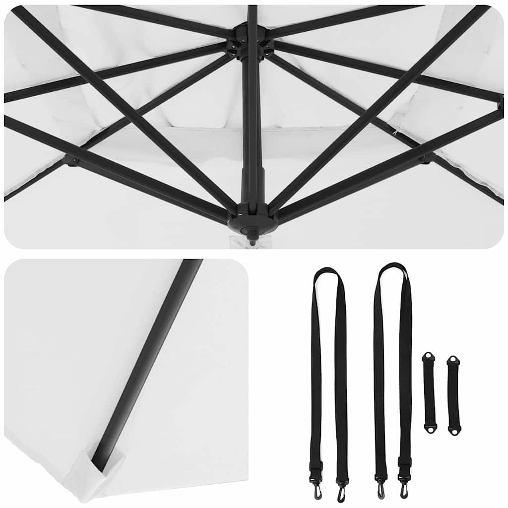 Ρώμη Ομπρέλα Μπεζ 286 x 284 x 265 εκ Αλουμίνιο και Πολυεστέρας