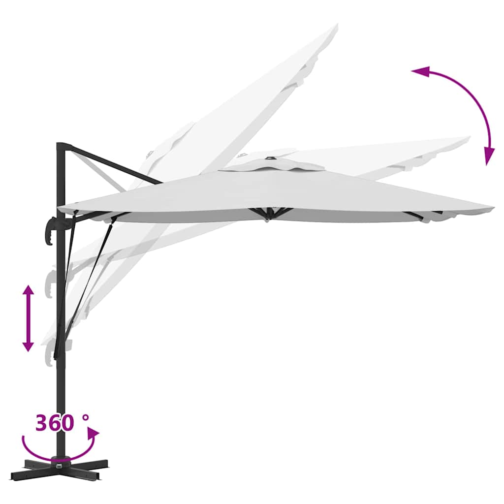 Ρώμη Ομπρέλα Μπεζ 286 x 284 x 265 εκ Αλουμίνιο και Πολυεστέρας