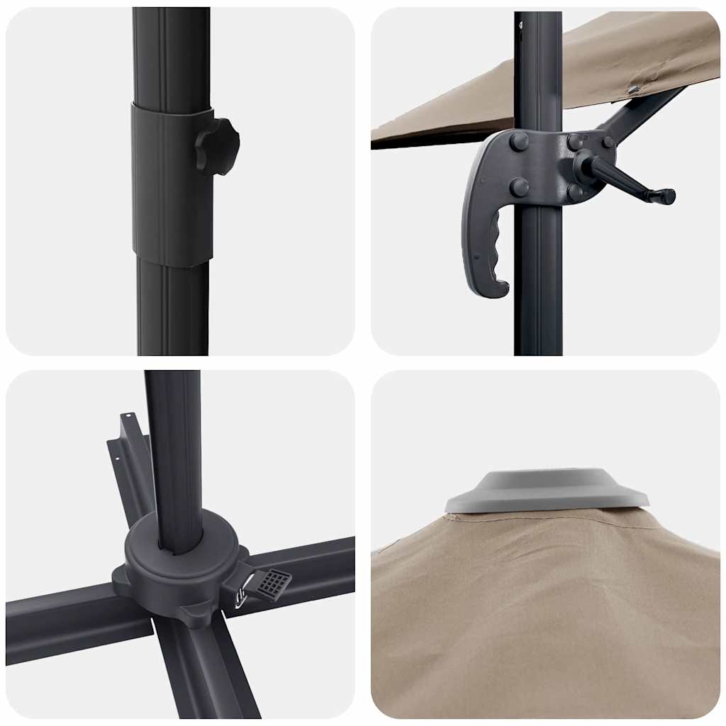 Ομπρέλα ηλίου Taupe 351 x 250 x 260 εκ