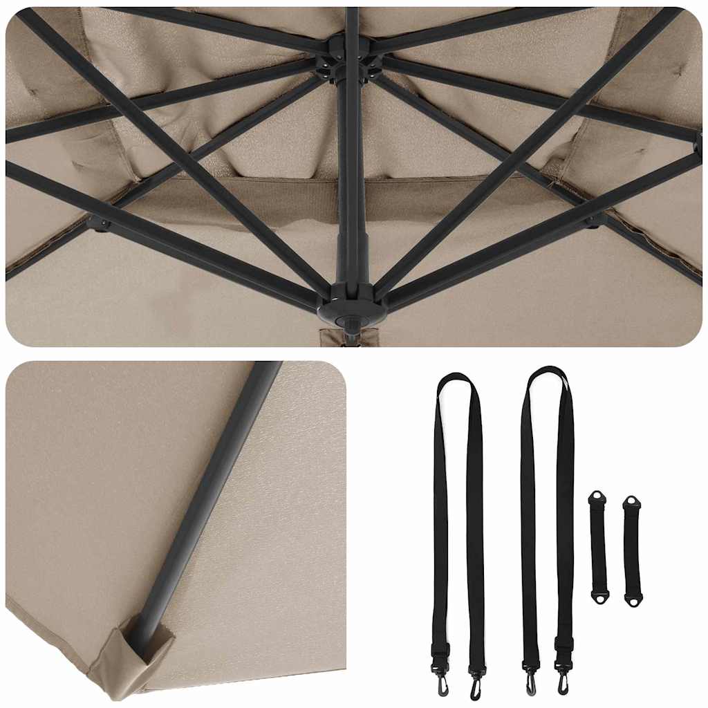 Ομπρέλα ηλίου Taupe 351 x 250 x 260 εκ