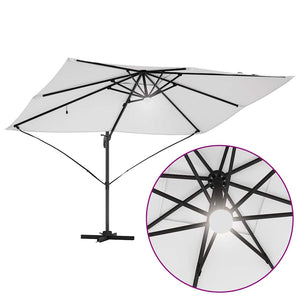 Ομπρέλα ηλίου με φώτα λωρίδας LED Άμμος 351 x 250 x 253 εκ - Pakobazaar