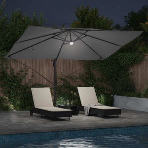 Ομπρέλα ηλίου με φώτα λωρίδας LED Ανθρακί 351 x 250 x 253 εκ - Pakobazaar