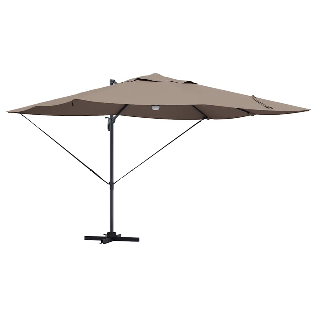 Ομπρέλα ηλίου με φώτα λωρίδας LED Taupe 351 x 250 x 253 εκ - Pakobazaar