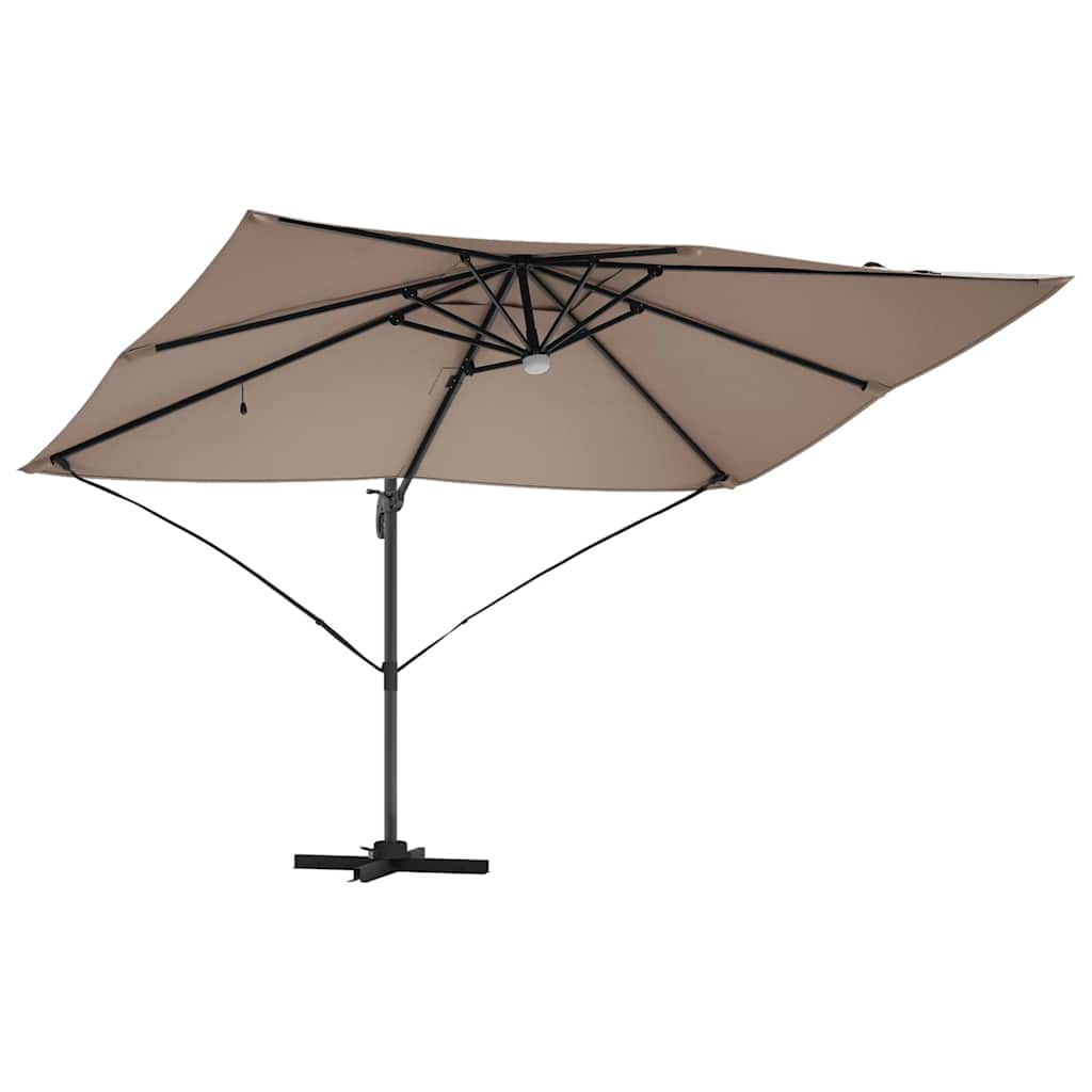 Ομπρέλα ηλίου με φώτα λωρίδας LED Taupe 351 x 250 x 253 εκ - Pakobazaar