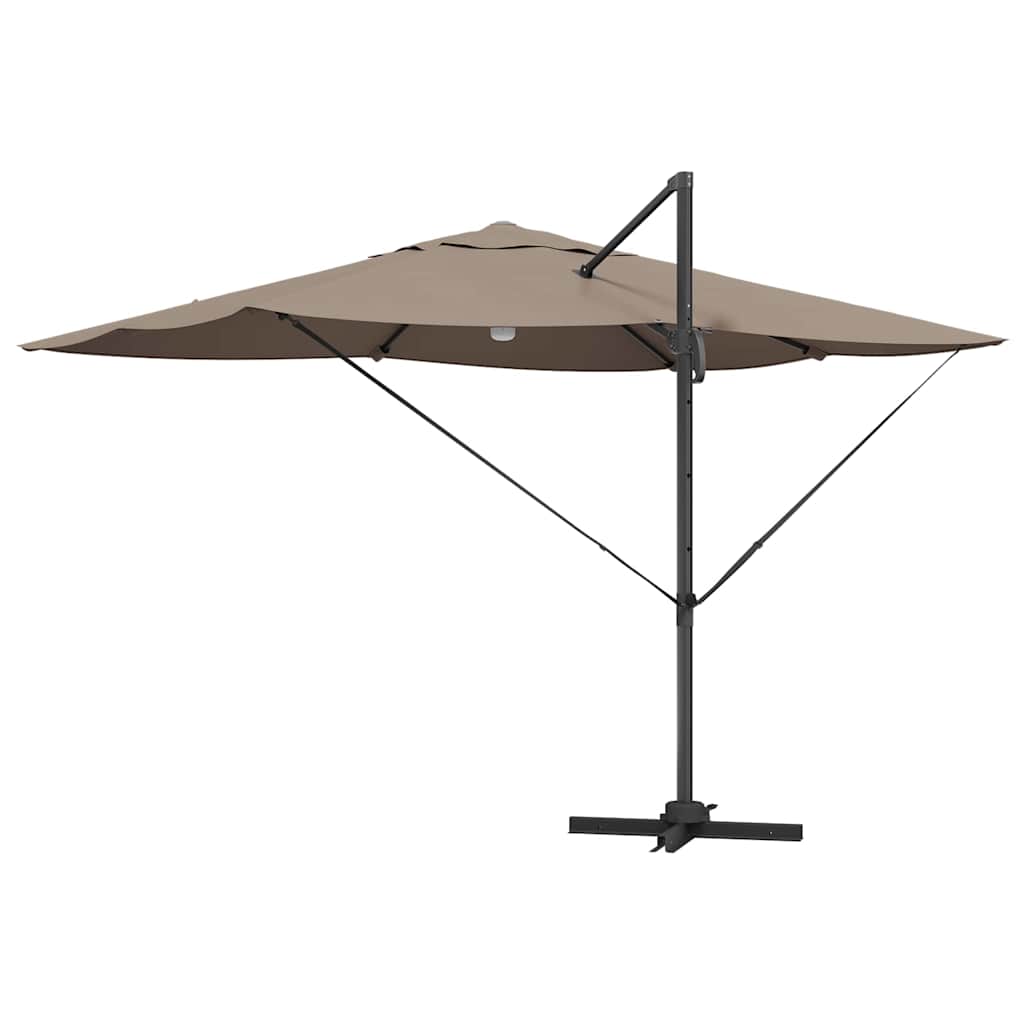 Ομπρέλα ηλίου με φώτα λωρίδας LED Taupe 351 x 250 x 253 εκ - Pakobazaar