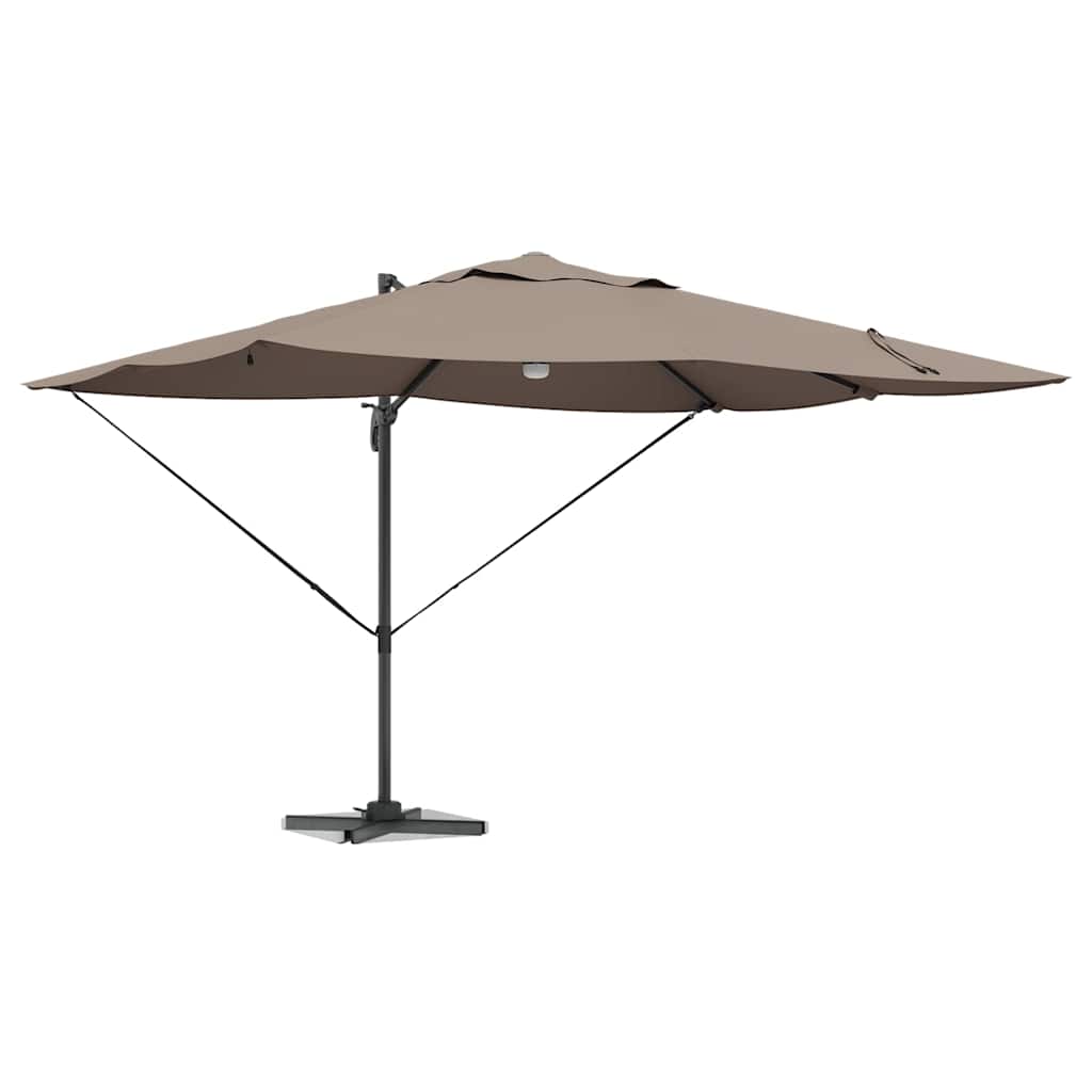 Ομπρέλα ηλίου με φώτα λωρίδας LED Taupe 351 x 250 x 253 εκ - Pakobazaar