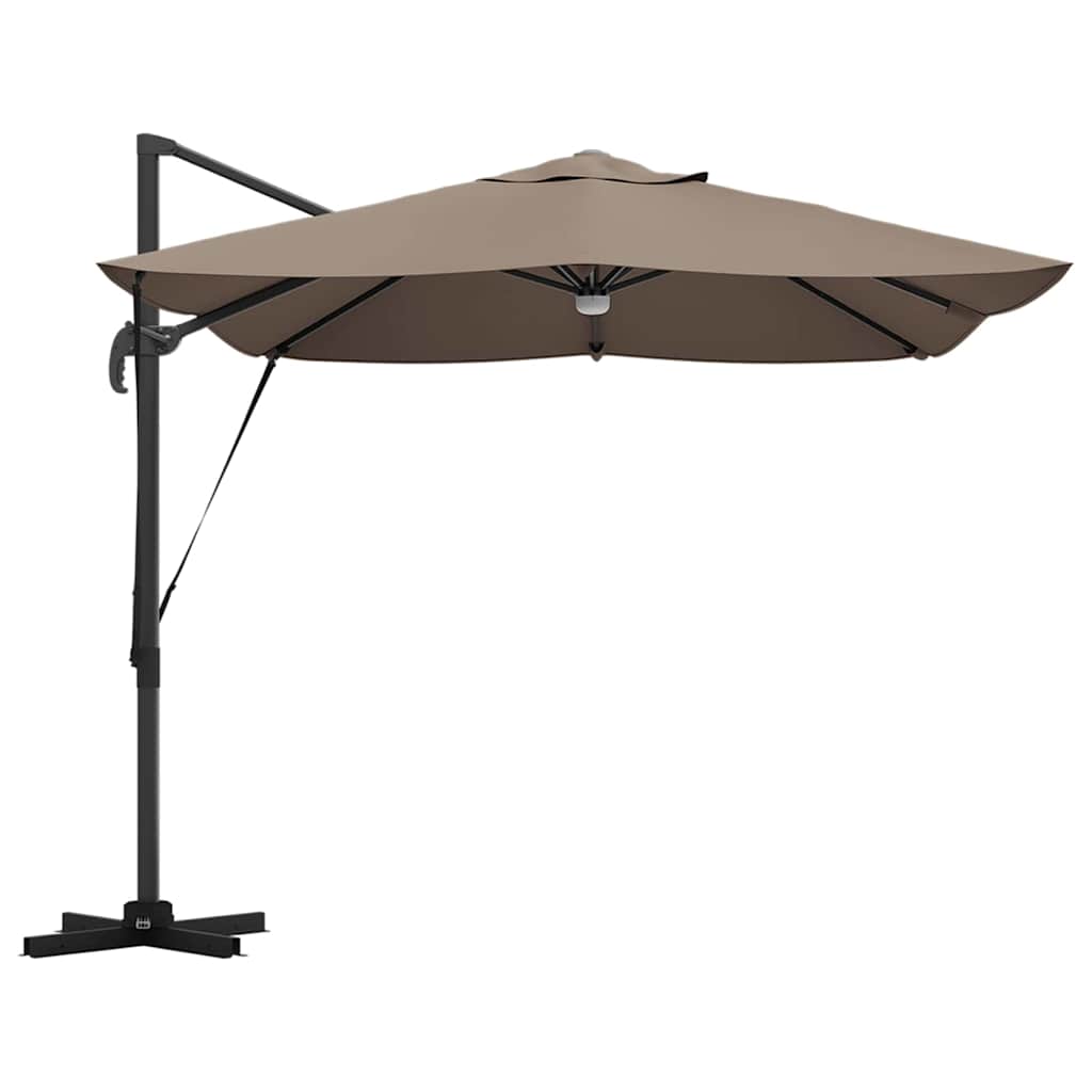 Ομπρέλα ηλίου με φώτα λωρίδας LED Taupe 351 x 250 x 253 εκ - Pakobazaar