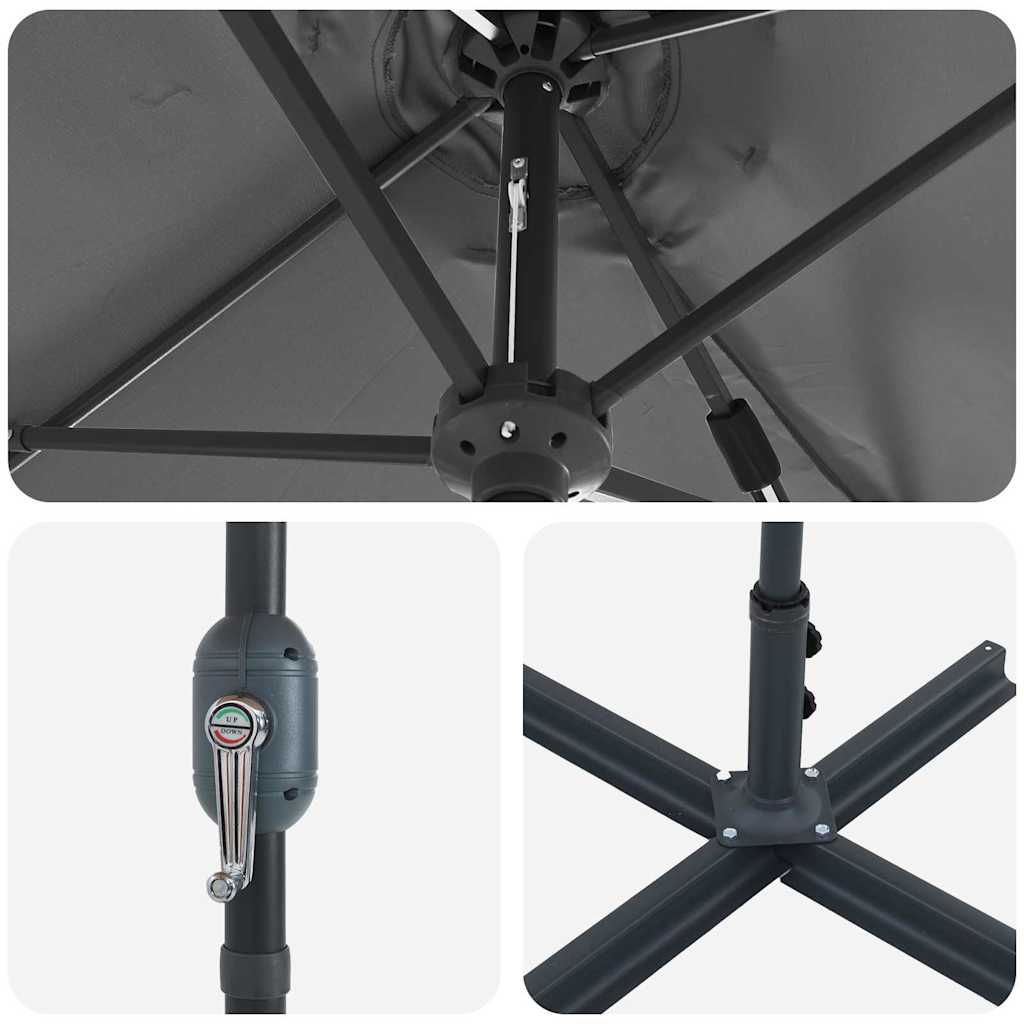 Ομπρέλα Κήπου Ανθρακί 370 x 197 x 239 εκ.