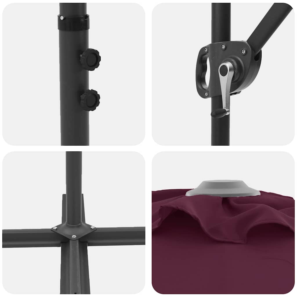 Ομπρέλα ηλίου Βεραμάν Κόκκινο 372 x 198 x 243 εκ