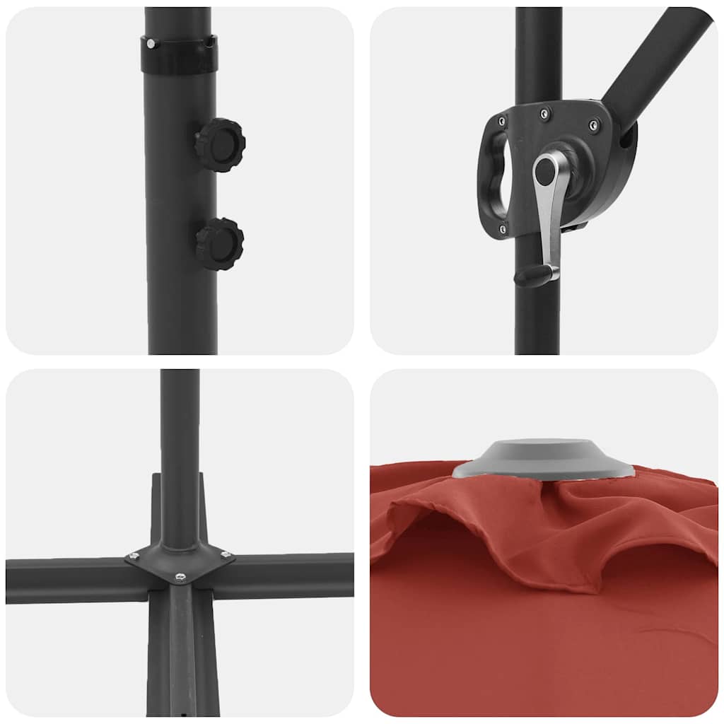 Ομπρέλα ηλίου Τερακότα 372 x 198 x 243 εκ