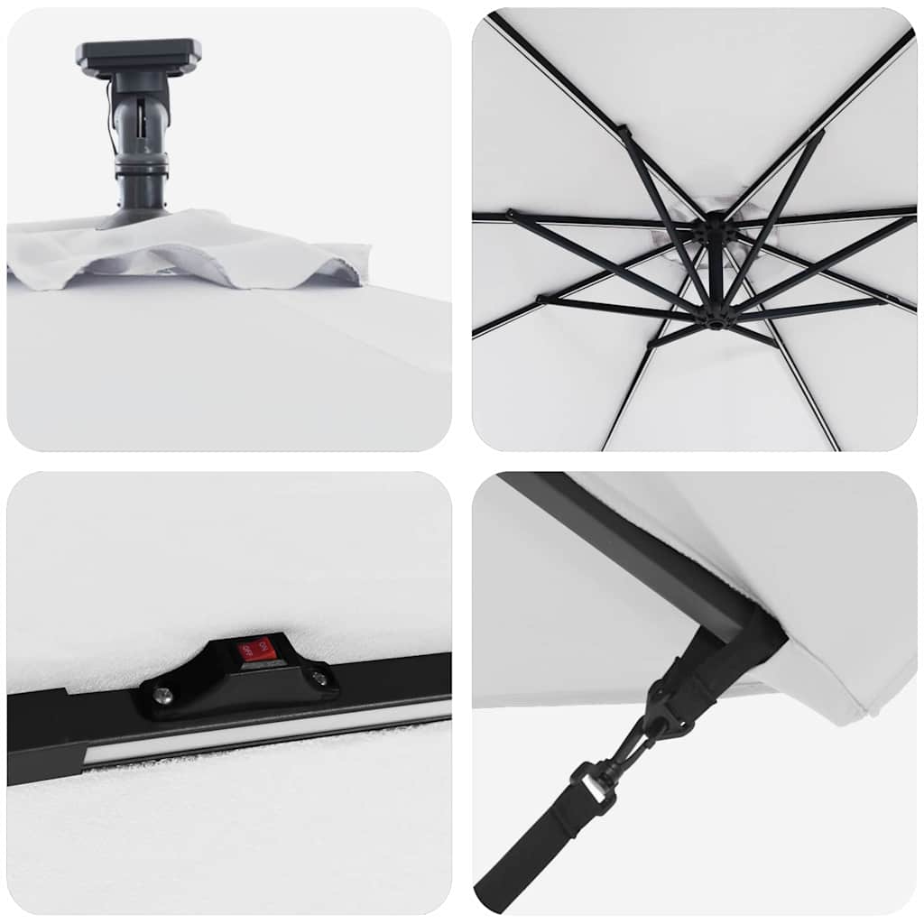 Ομπρέλα ηλίου με φώτα λωρίδας LED Άμμος 294 x 294 x 248 cm - Pakobazaar