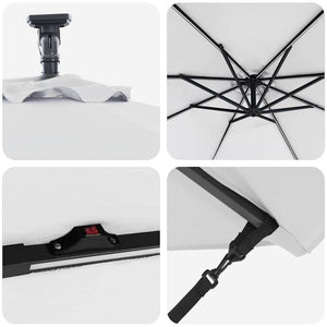 Ομπρέλα ηλίου με φώτα λωρίδας LED Άμμος 294 x 294 x 248 cm - Pakobazaar