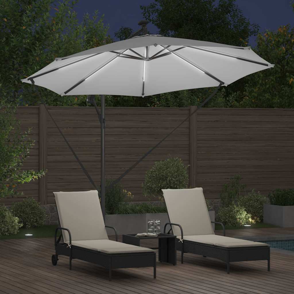 Ομπρέλα ηλίου με φώτα λωρίδας LED Άμμος 294 x 294 x 248 cm - Pakobazaar