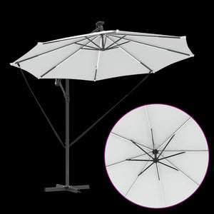 Ομπρέλα ηλίου με φώτα λωρίδας LED Άμμος 294 x 294 x 248 cm - Pakobazaar