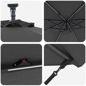 Ομπρέλα ηλίου με φώτα λωρίδας LED Ανθρακί 294 x 294 x 248 cm - Pakobazaar