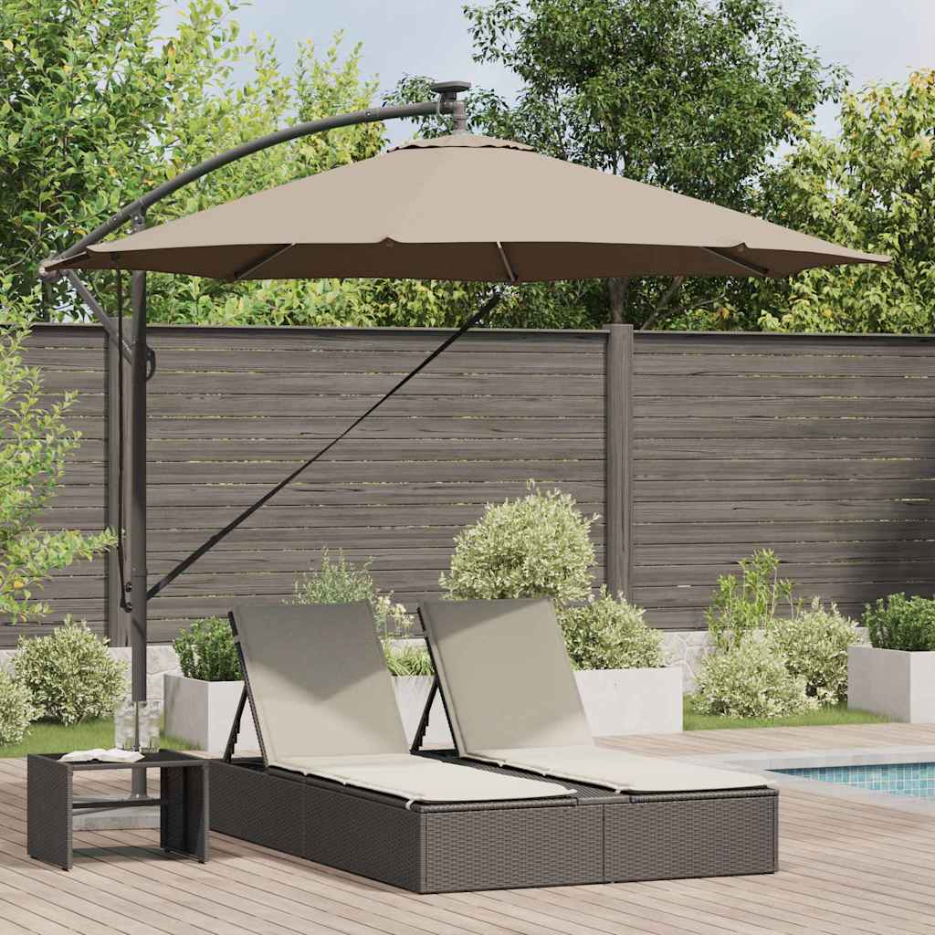 Ομπρέλα ηλίου με φώτα λωρίδας LED Taupe 294 x 294 x 248 cm - Pakobazaar