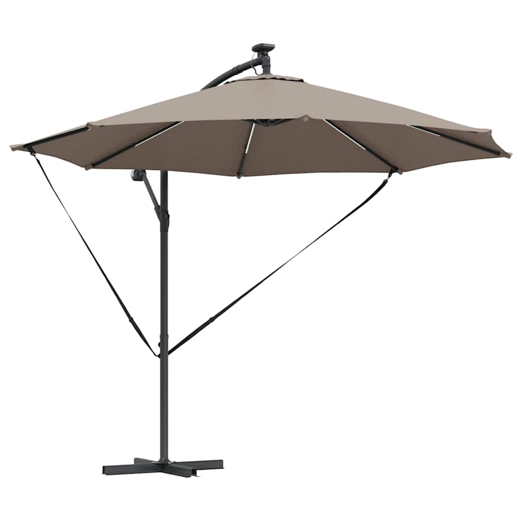 Ομπρέλα ηλίου με φώτα λωρίδας LED Taupe 294 x 294 x 248 cm - Pakobazaar