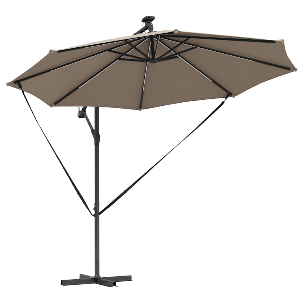 Ομπρέλα ηλίου με φώτα λωρίδας LED Taupe 294 x 294 x 248 cm - Pakobazaar