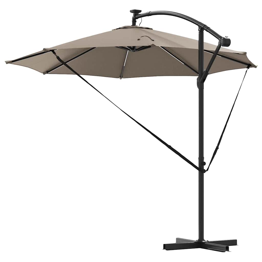 Ομπρέλα ηλίου με φώτα λωρίδας LED Taupe 294 x 294 x 248 cm - Pakobazaar