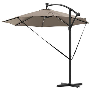 Ομπρέλα ηλίου με φώτα λωρίδας LED Taupe 294 x 294 x 248 cm - Pakobazaar