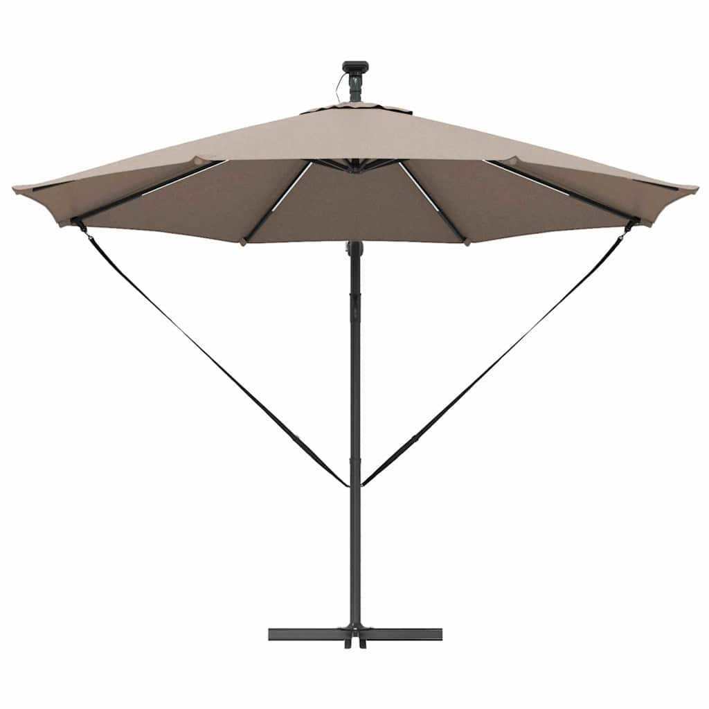 Ομπρέλα ηλίου με φώτα λωρίδας LED Taupe 294 x 294 x 248 cm - Pakobazaar