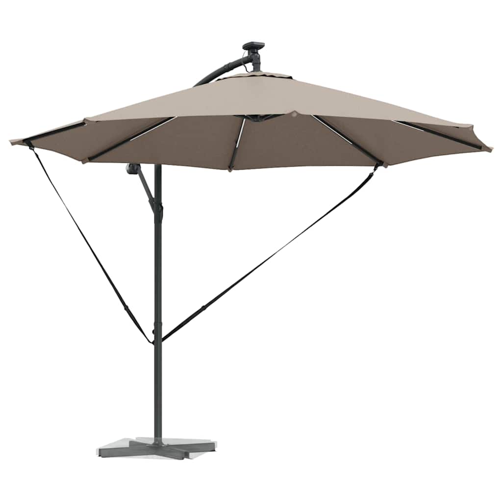 Ομπρέλα ηλίου με φώτα λωρίδας LED Taupe 294 x 294 x 248 cm - Pakobazaar